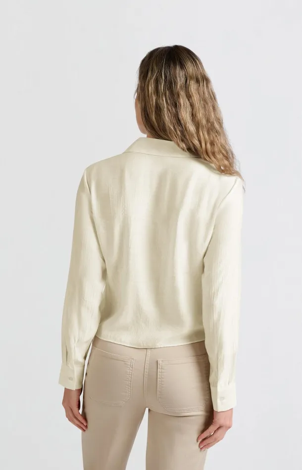 Layered Texture Blouse With Tie Detail Soft Off White Women YAYA Blouses Layered Texture Blouse With Tie Detail Soft Off White Women YAYA Blouses
