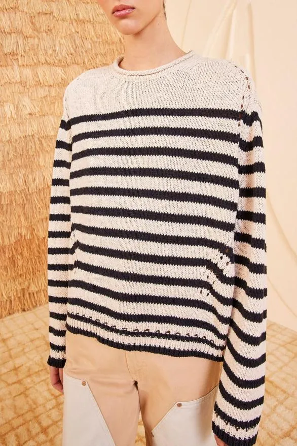 Leonie Pullover Sailor Stripe Women Ulla Johnson Knits Leonie Pullover Sailor Stripe Women Ulla Johnson Knits