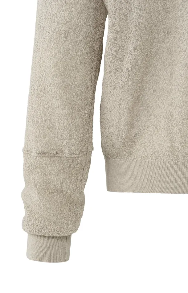 Light Brown Sweater With Round Neck And Subtle Seams Feather Grey Women YAYA Sweaters Light Brown Sweater With Round Neck And Subtle Seams Feather Grey Women YAYA Sweaters