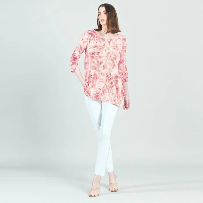 Light Knit 8211 Flutter Cuff Angle Vent Tunic 8211 Palm BranchCoral 8211 Final Sale Women Clara Sunwoo Tops Tunics Light Knit 8211 Flutter Cuff Angle Vent Tunic 8211 Palm BranchCoral 8211 Final Sale Women Clara Sunwoo Tops Tunics