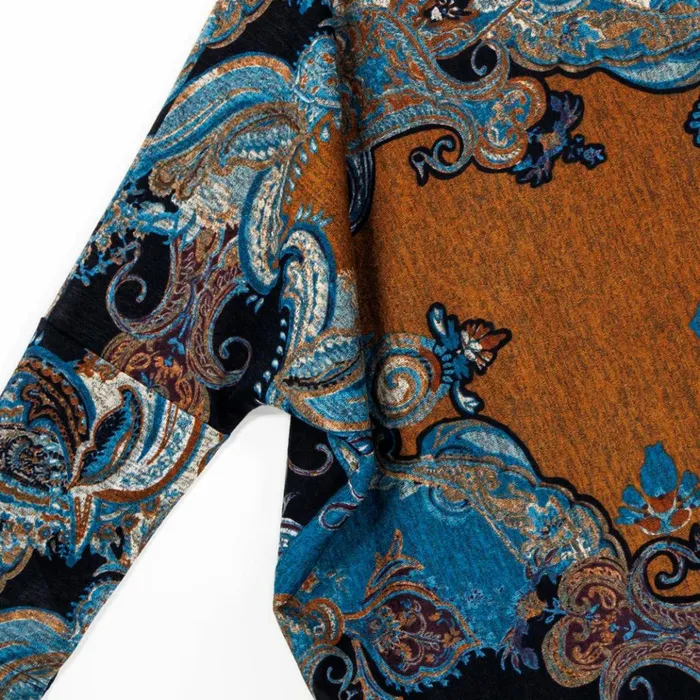Lightweight Cozy 8211 Half and Half Sleeve Sweater Top 8211 Paisley 8211 Final Sale Women Clara Sunwoo Sweaters