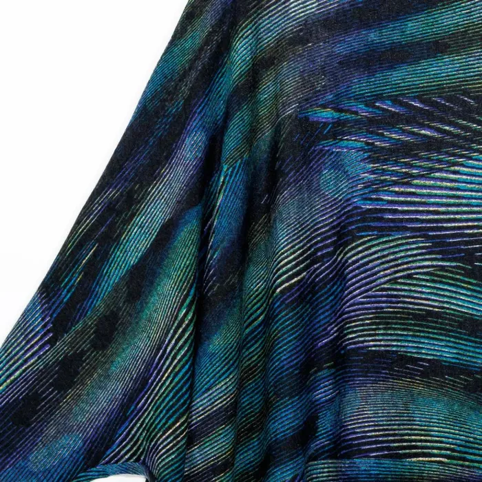 Lightweight Cozy 8211 Poncho Sleeve Sweater Tunic 8211 Peacock Pinstripe 8211 Final Sale Women Clara Sunwoo Sweaters