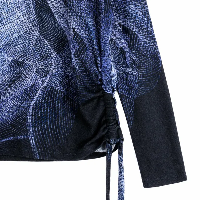 Lightweight Cozy 8211 Side PullTie Sweater Top 8211 Electric Swirl Women Clara Sunwoo Sweaters