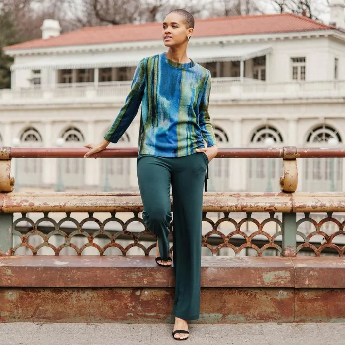 Lightweight Cozy 8211 Side PullTie Sweater Top 8211 Paint Stroke 8211 Limited Sizes XSSM Women Clara Sunwoo Sweaters