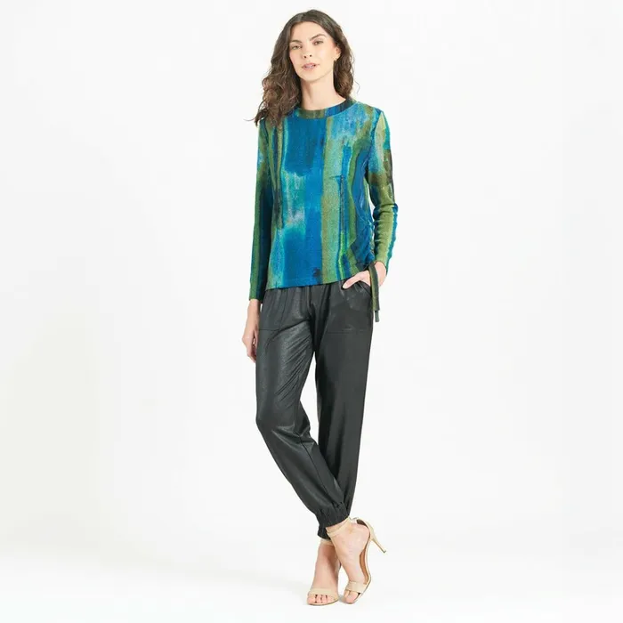Lightweight Cozy 8211 Side PullTie Sweater Top 8211 Paint Stroke 8211 Limited Sizes XSSM Women Clara Sunwoo Sweaters