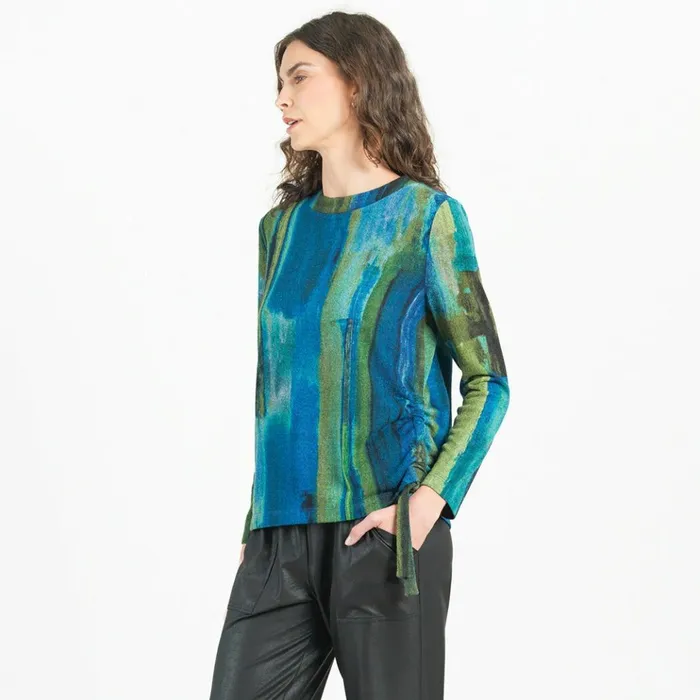 Lightweight Cozy 8211 Side PullTie Sweater Top 8211 Paint Stroke 8211 Limited Sizes XSSM Women Clara Sunwoo Sweaters