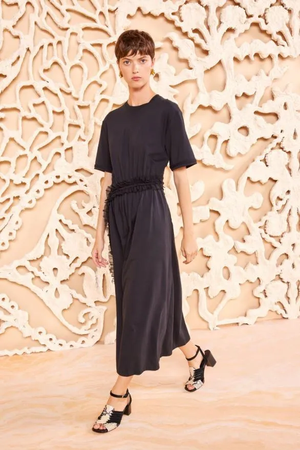 Lilia Dress Noir Women Ulla Johnson Dresses Lilia Dress Noir Women Ulla Johnson Dresses