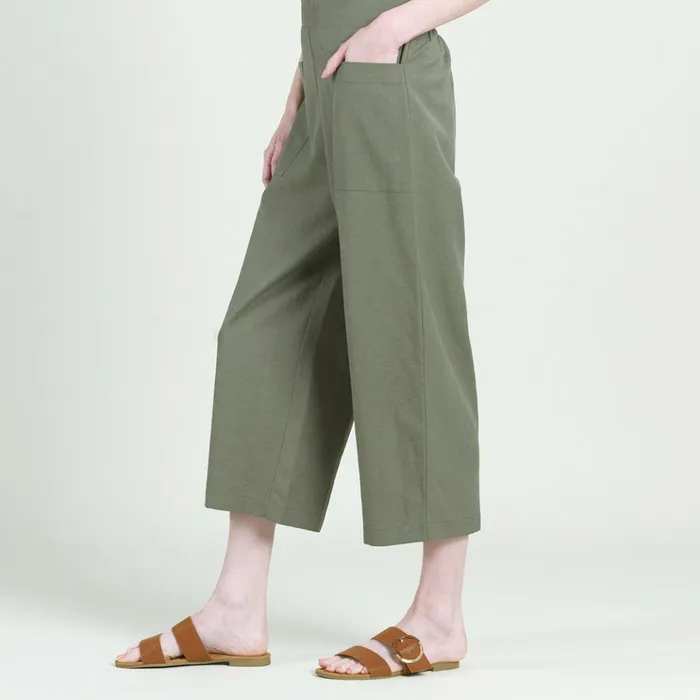 Linen Knit 8211 Front Pocket Low Drop Cropped Pant 8211 Olive 8211 Final Sale Women Clara Sunwoo Pants Skirts