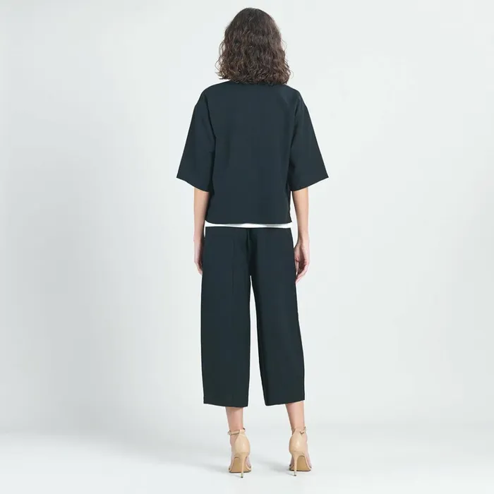 Linen Knit 8211 HiLow Pocket Cardigan Jacket 8211 Black 8211 Final Sale Women Clara Sunwoo Jackets Cardigans