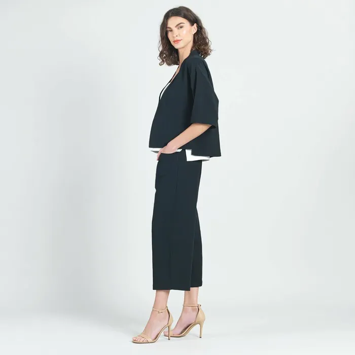 Linen Knit 8211 HiLow Pocket Cardigan Jacket 8211 Black 8211 Final Sale Women Clara Sunwoo Jackets Cardigans