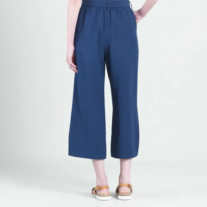 Linen Knit 8211 Tie Waist Cropped Pant 8211 Navy 8211 Final Sale Women Clara Sunwoo Pants Skirts