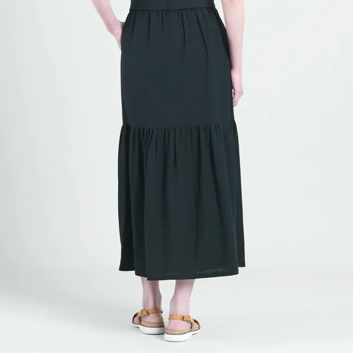 Linen Knit 8211 Tie Waist Tiered Maxi Skirt 8211 Black 8211 Final Sale Women Clara Sunwoo Pants Skirts