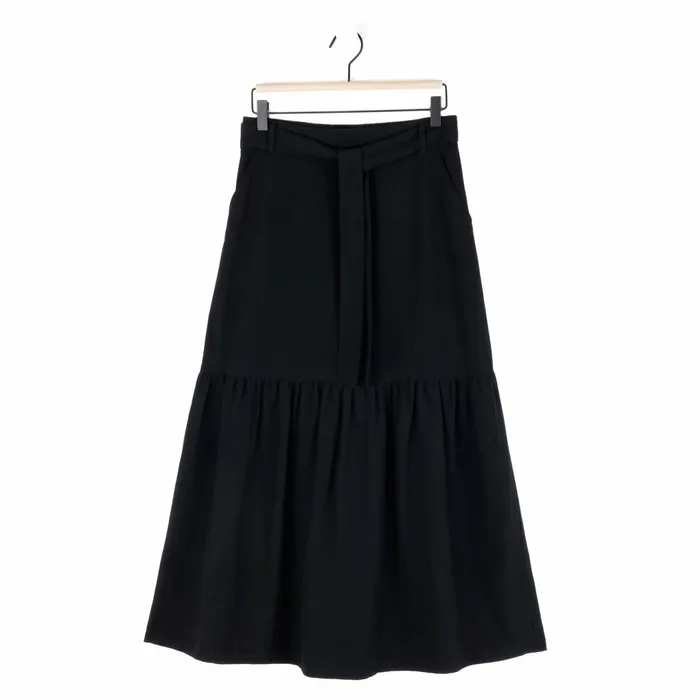Linen Knit 8211 Tie Waist Tiered Maxi Skirt 8211 Black 8211 Final Sale Women Clara Sunwoo Pants Skirts