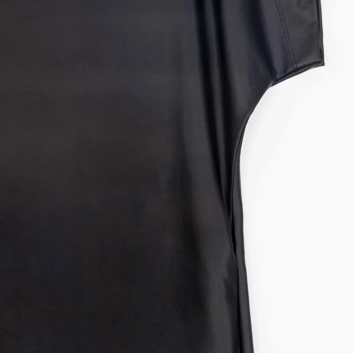 Liquid Leather 8211 High Neck Tunic Pocket Dress 8211 Black 8211 Final Sale Women Clara Sunwoo Dresses Jumpsuits