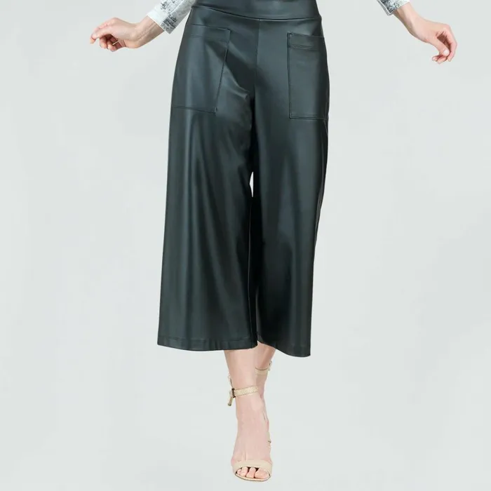 Liquid Leather 8211 Sheen Front Pocket Gaucho Pant 8211 Black Women Clara Sunwoo Pants Skirts Liquid Leather 8211 Sheen Front Pocket Gaucho Pant 8211 Black Women Clara Sunwoo Pants Skirts