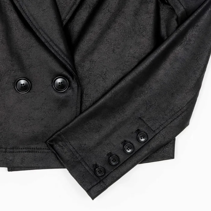 Liquid Leather Cropped Tuxedo Blazer 8211 Black 8211 Limited Sizes Women Clara Sunwoo Jackets Cardigans