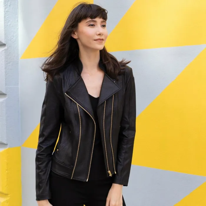 Liquid Leather Double Zip Pocket Jacket 8211 Black Women Clara Sunwoo Jackets Cardigans Liquid Leather Double Zip Pocket Jacket 8211 Black Women Clara Sunwoo Jackets Cardigans