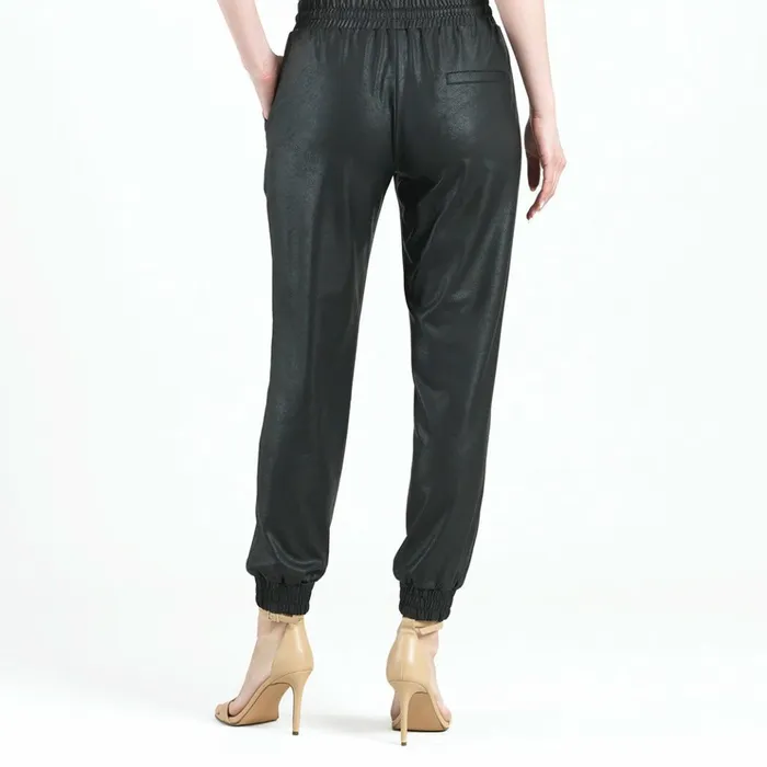 Liquid Leather Drawstring Jogger Pant 8211 Black Women Clara Sunwoo Pants Skirts