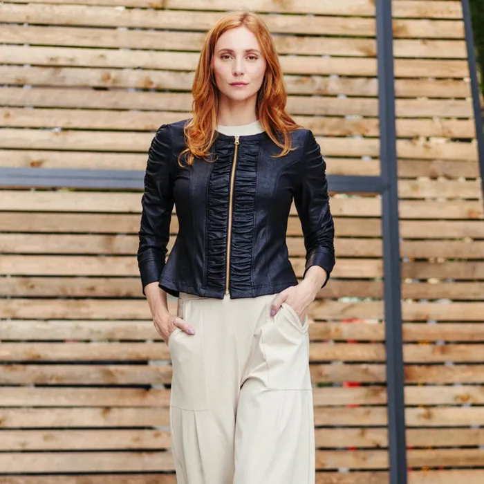Liquid Leather Ruched Detail Jacket 8211 Black Women Clara Sunwoo Jackets Cardigans Liquid Leather Ruched Detail Jacket 8211 Black Women Clara Sunwoo Jackets Cardigans