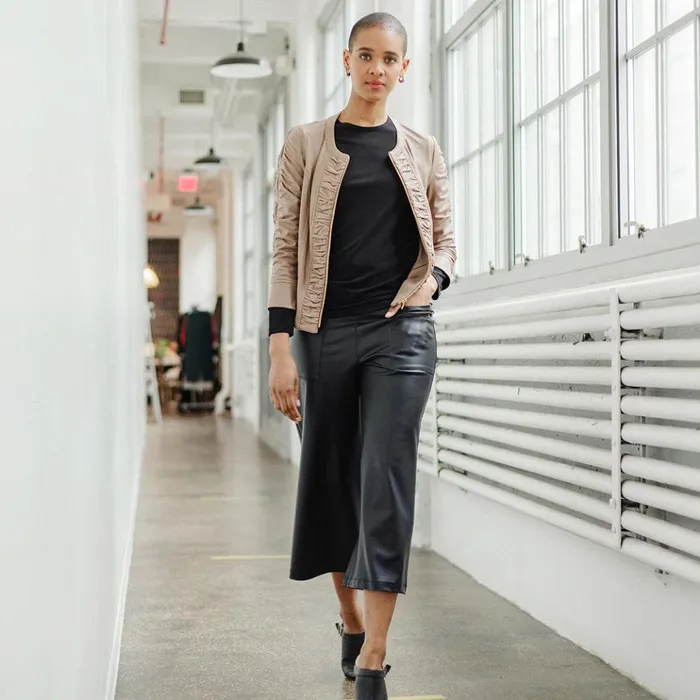 Liquid Leather Ruched Detail Jacket 8211 Taupe Women Clara Sunwoo Jackets Cardigans