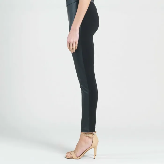 Liquid Leather Sheen TwoTone Legging 8211 Black Women Clara Sunwoo Pants Skirts