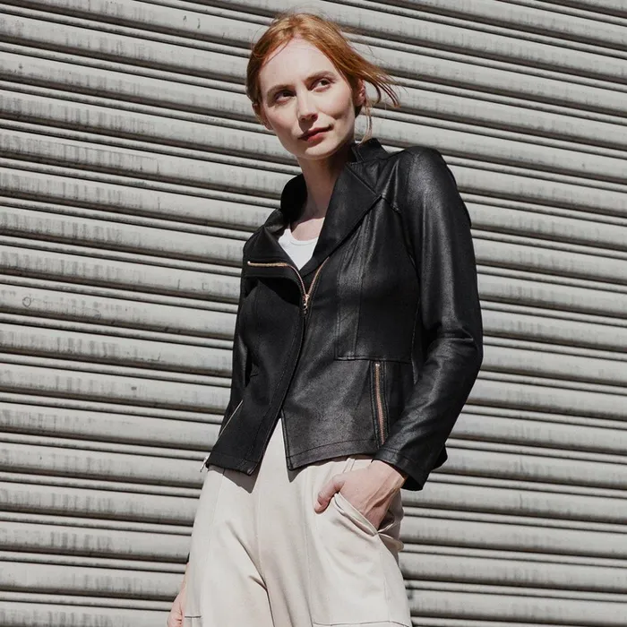 Liquid Leather Signature Jacket 8211 Black Women Clara Sunwoo Jackets Cardigans Liquid Leather Signature Jacket 8211 Black Women Clara Sunwoo Jackets Cardigans