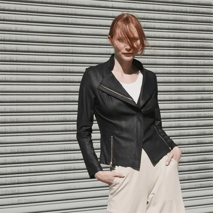 Liquid Leather Signature Jacket 8211 Black Women Clara Sunwoo Jackets Cardigans