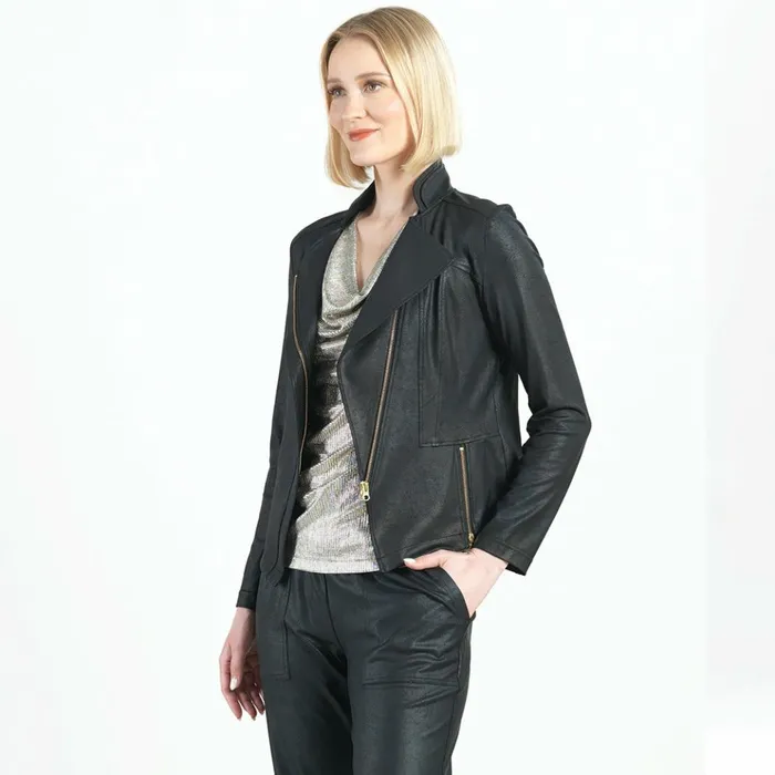 Liquid Leather Signature Jacket 8211 Black Women Clara Sunwoo Jackets Cardigans