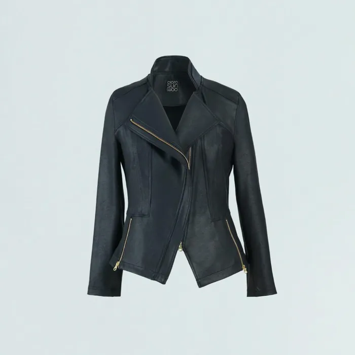 Liquid Leather Signature Jacket 8211 Black Women Clara Sunwoo Jackets Cardigans