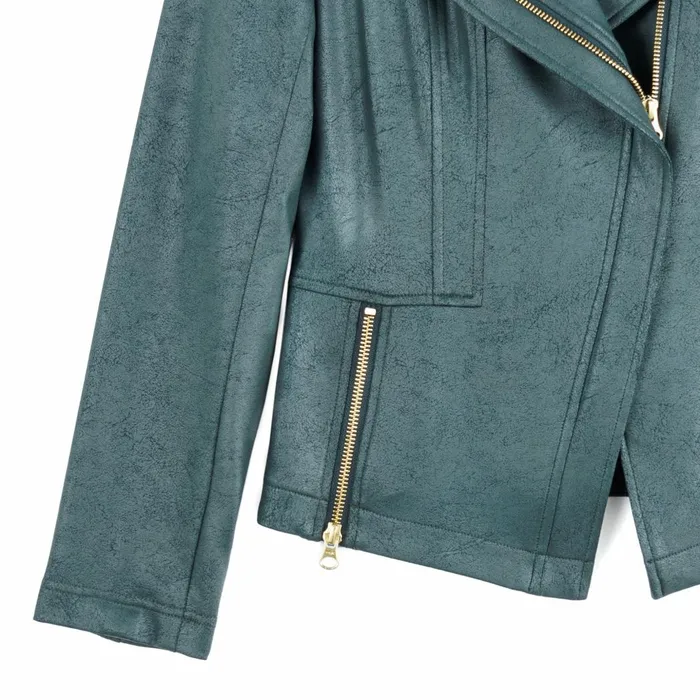 Liquid Leather Signature Jacket 8211 Hunter Green Women Clara Sunwoo Jackets Cardigans