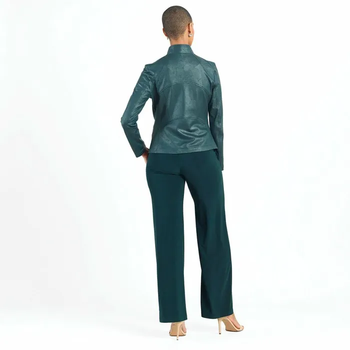 Liquid Leather Signature Jacket 8211 Hunter Green Women Clara Sunwoo Jackets Cardigans