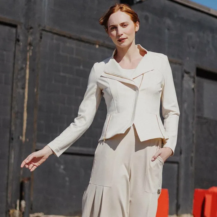 Liquid Leather Signature Jacket 8211 Ivory Women Clara Sunwoo Jackets Cardigans Liquid Leather Signature Jacket 8211 Ivory Women Clara Sunwoo Jackets Cardigans