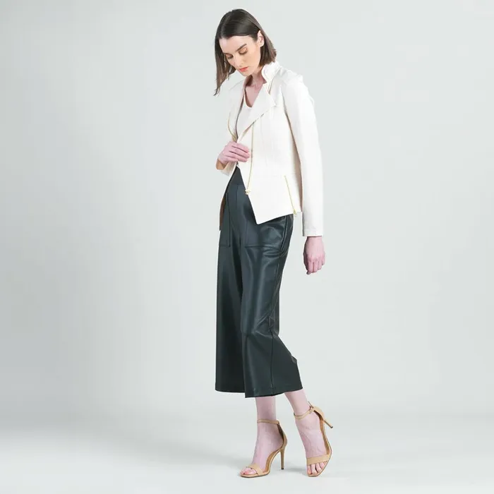 Liquid Leather Signature Jacket 8211 Ivory Women Clara Sunwoo Jackets Cardigans