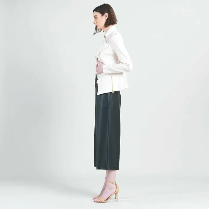 Liquid Leather Signature Jacket 8211 Ivory Women Clara Sunwoo Jackets Cardigans