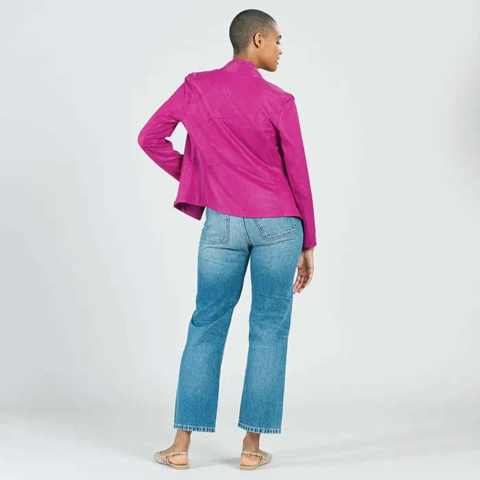 Liquid Leather Signature Jacket 8211 Magenta Women Clara Sunwoo Jackets Cardigans