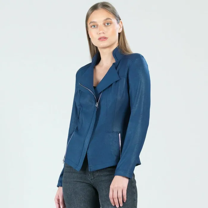 Liquid Leather Signature Jacket 8211 Navy Women Clara Sunwoo Jackets Cardigans