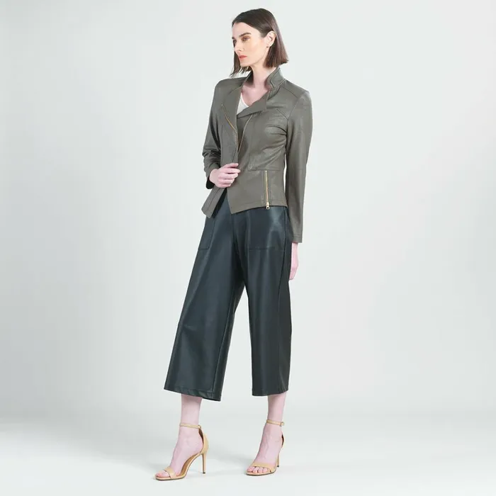 Liquid Leather Signature Jacket 8211 Olive Women Clara Sunwoo Jackets Cardigans