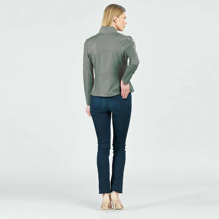 Liquid Leather Signature Jacket 8211 Olive Women Clara Sunwoo Jackets Cardigans