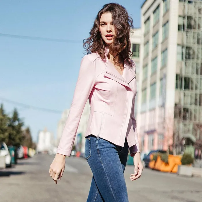 Liquid Leather Signature Jacket 8211 Pink Women Clara Sunwoo Jackets Cardigans