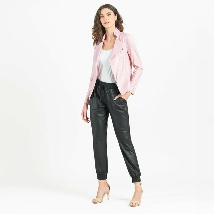 Liquid Leather Signature Jacket 8211 Pink Women Clara Sunwoo Jackets Cardigans