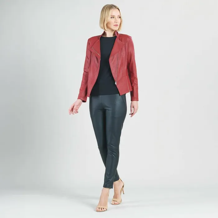 Liquid Leather Signature Jacket 8211 Ruby Women Clara Sunwoo Jackets Cardigans