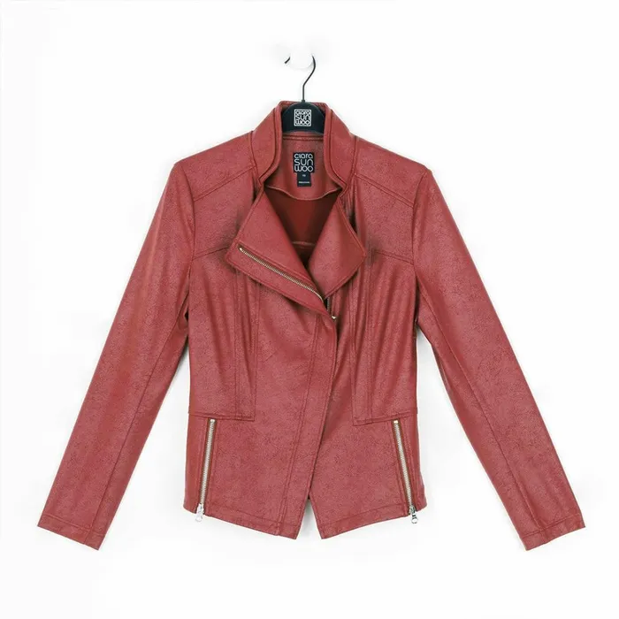 Liquid Leather Signature Jacket 8211 Ruby Women Clara Sunwoo Jackets Cardigans