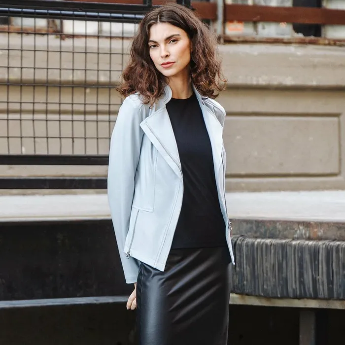 Liquid Leather Signature Jacket 8211 Stone Women Clara Sunwoo Jackets Cardigans Liquid Leather Signature Jacket 8211 Stone Women Clara Sunwoo Jackets Cardigans