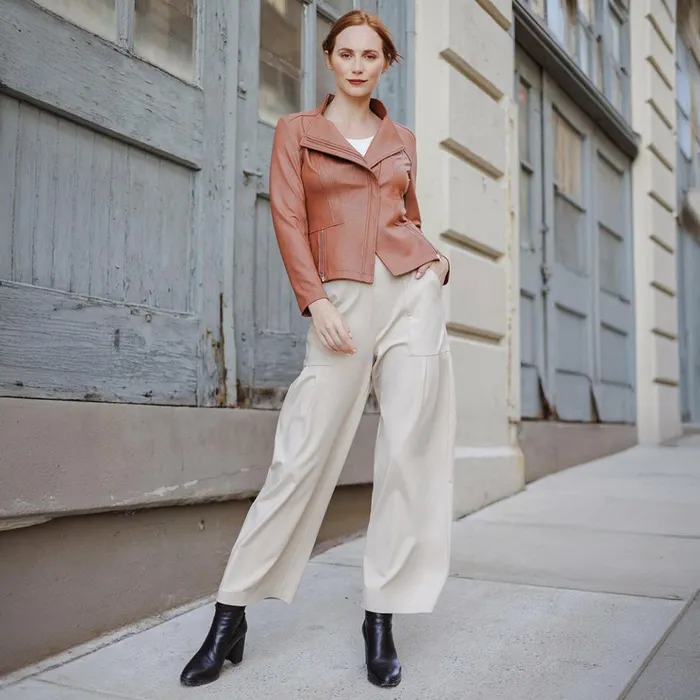 Liquid Leather Signature Jacket 8211 Tan Women Clara Sunwoo Jackets Cardigans Liquid Leather Signature Jacket 8211 Tan Women Clara Sunwoo Jackets Cardigans