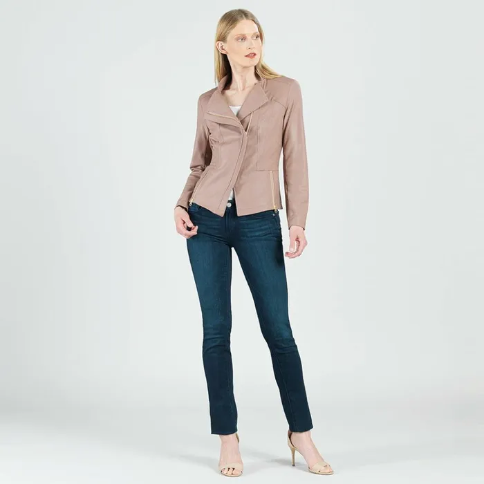 Liquid Leather Signature Jacket 8211 Taupe Women Clara Sunwoo Jackets Cardigans