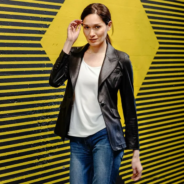 Liquid Leather Signature Pocket Blazer 8211 Black Women Clara Sunwoo Jackets Cardigans Liquid Leather Signature Pocket Blazer 8211 Black Women Clara Sunwoo Jackets Cardigans