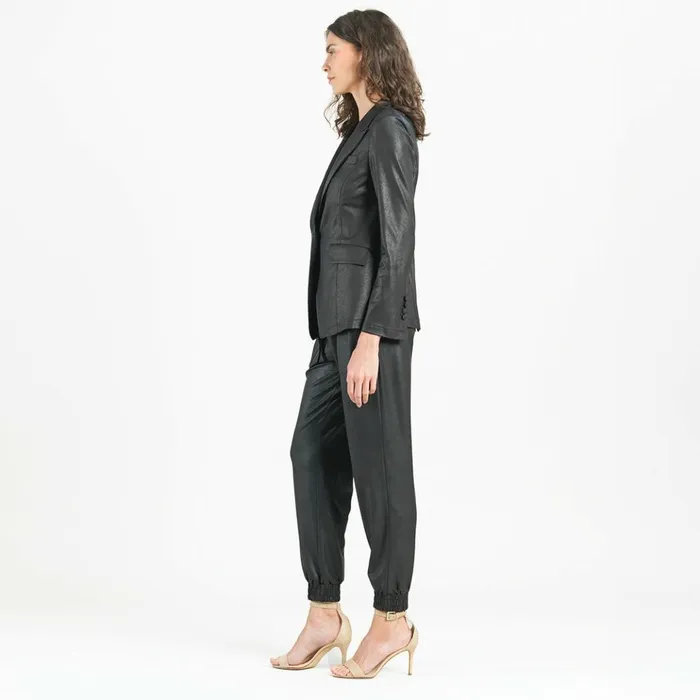 Liquid Leather Signature Pocket Blazer 8211 Black Women Clara Sunwoo Jackets Cardigans