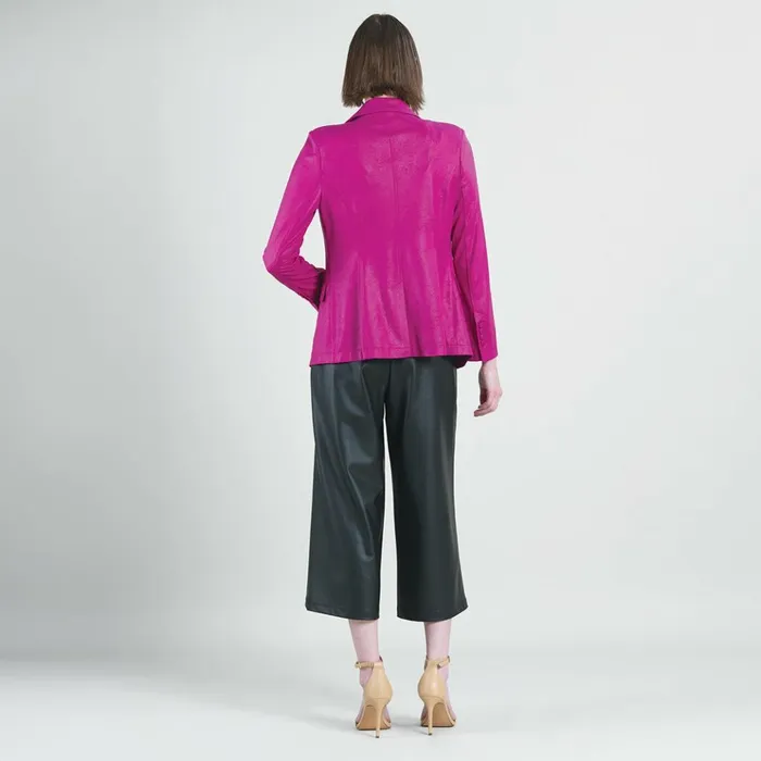 Liquid Leather Signature Pocket Blazer 8211 Magenta 8211 Final Sale Women Clara Sunwoo Jackets Cardigans