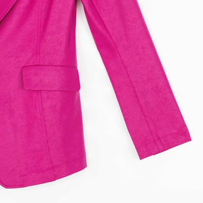 Liquid Leather Signature Pocket Blazer 8211 Magenta 8211 Final Sale Women Clara Sunwoo Jackets Cardigans