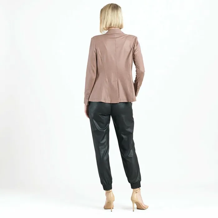 Liquid Leather Signature Pocket Blazer 8211 Taupe Women Clara Sunwoo Jackets Cardigans